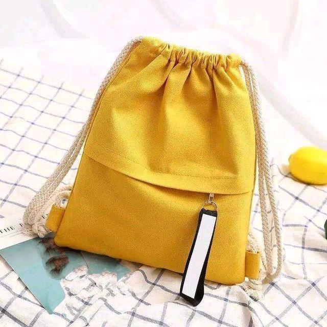 Lion Tas Ransel Serut Wanita Home Bahan D300 Beatdrop Tas Serut dengan Tali Pengikat dan Resleting