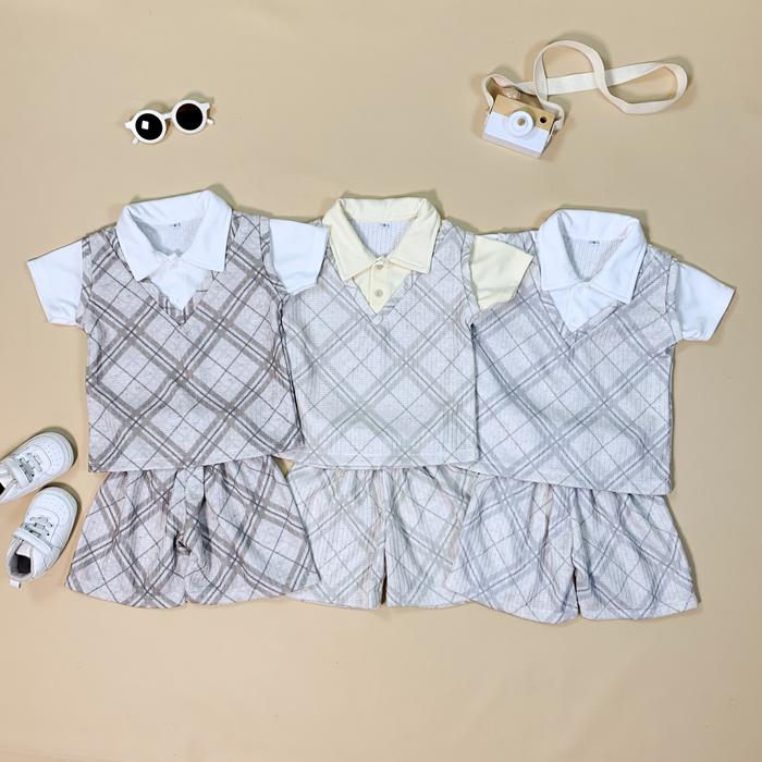 Kidoremi Set Brighton - Setelan Knit Setcel Rajut Anak Laki-Laki Perempuan 1-3 Tahun