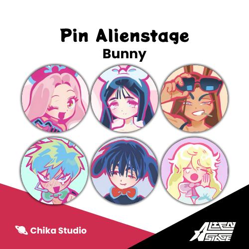 [Alien Stage Fan Merchandise] Pin Button Peniti & Magnet Alien Stage - Bunny | 32mm 44mm 58mm