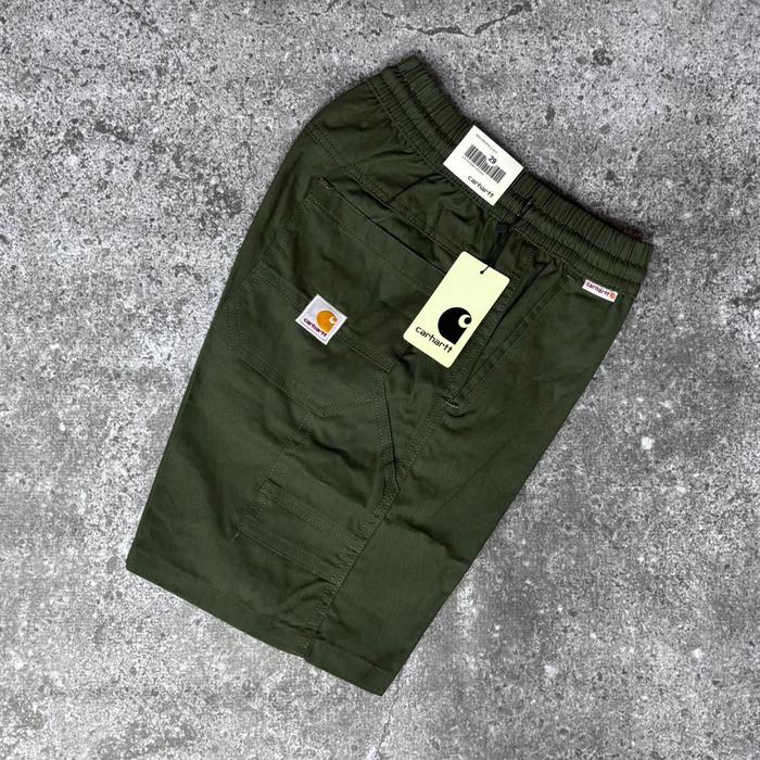 Carhartt Celana Broadshort Cargo Hitam Dewasa Karet Elastis Size M L XL Bahan katun 18wild Nyaman Pa