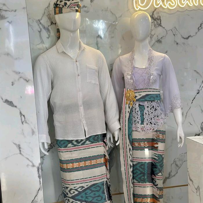 Kamben Premiun Couple Blanket - saput Blanket / Busana Adat Bali Motif Pasangan Pasangan Tenun Kain 