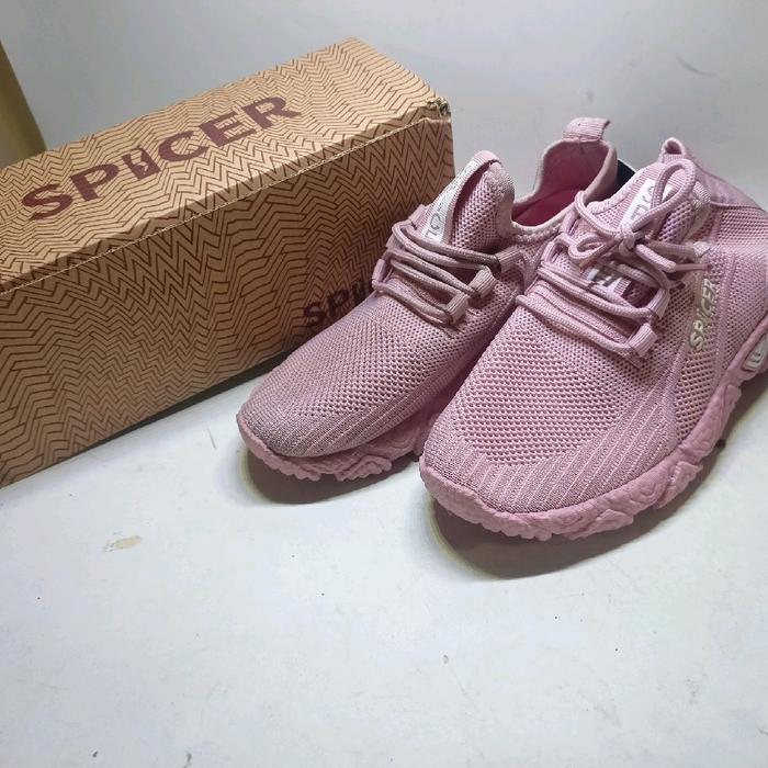 sepatu wanita rajut spicer warna pink Sneakers