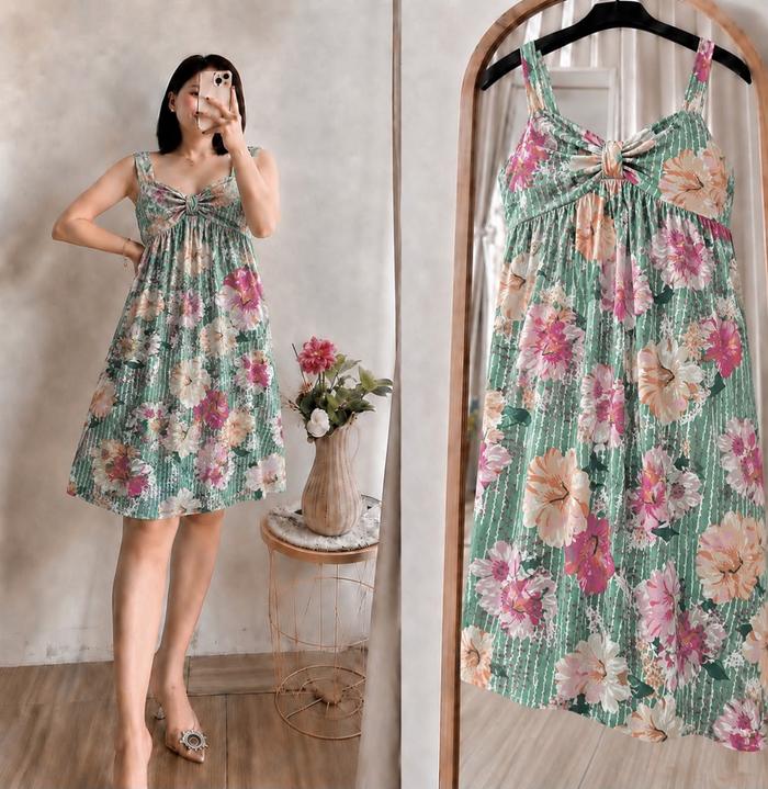 Gaun Wanita Minimalis Instagramble Casual Dress Hijab Syari Tunik Batik Blouse Atasan Hijab Outer Ol