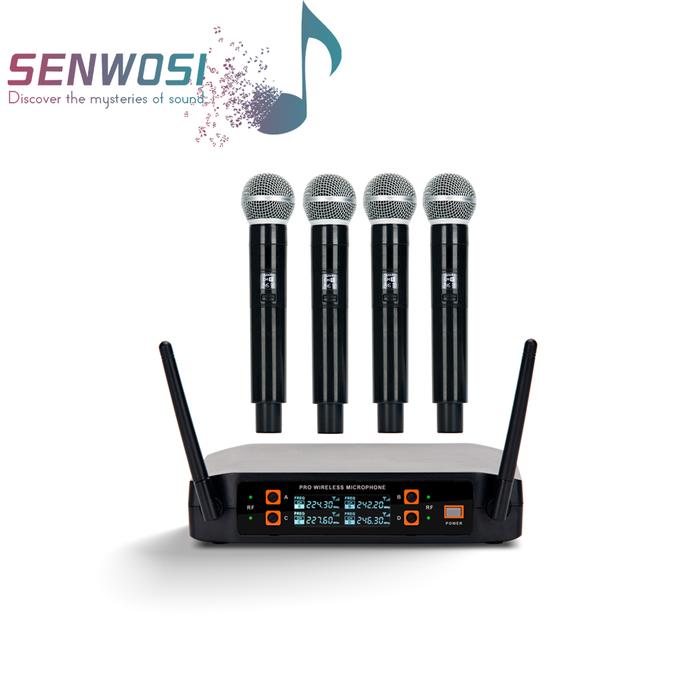 4 Channel Professional Wireless Handheld Microphone For Karaoke