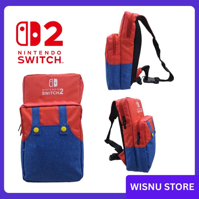 Tas Switch 2 Sling Bag Shoulder Carrying Storage Backpack Mario Odyssey  for Nintendo Switch 2