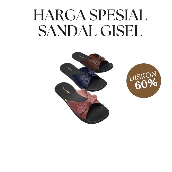Sandal Papirut Gisel Look Up / Sandal Look Up Wanita Terbaru Sendal Cewek Jepit Karet