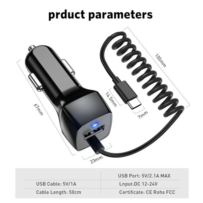 USLION USB Car Phone Charger For Samsung S10 S9 Plus Car-charger