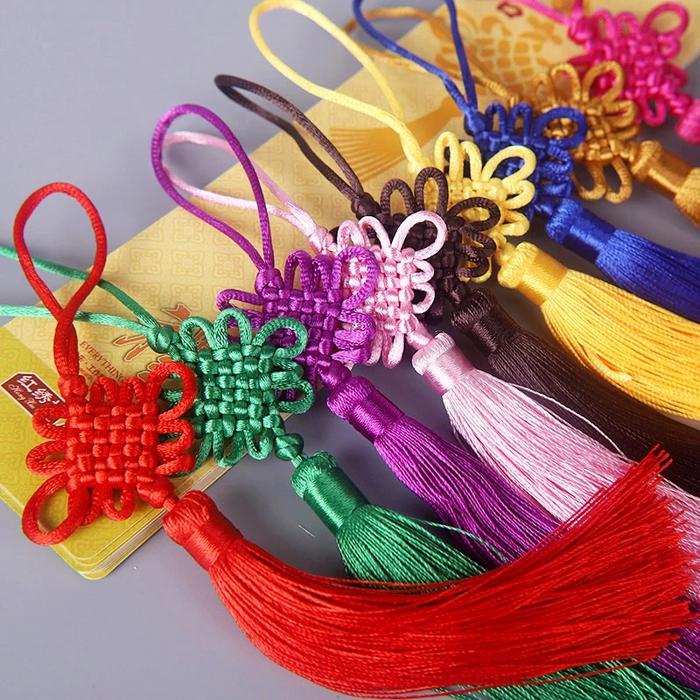 Ready Hl0741 Chinese Knot Tassel Rumbai Anyam Merah Aksesoris Dekorasi Imlek Sangjit Tingjing Hamper