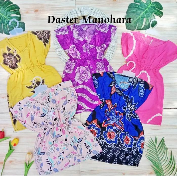 2 pcs Daster Manohara Anak Cewek Perempuan Usia 1 sampai 3 Tahun Model Kerah V Neck Pinggang Kerut K