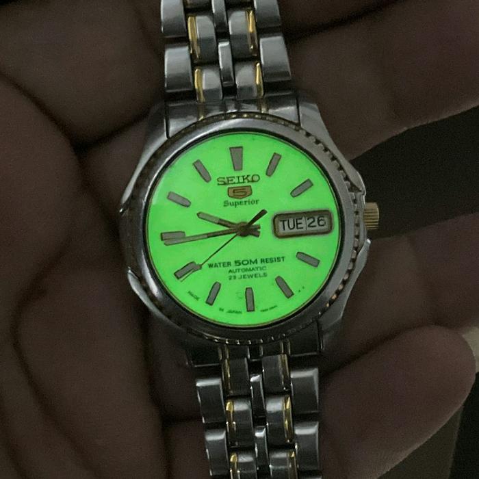 JAM SEIKO 5 SUPERIOR FOSFOR DIAL NAUTILUS FULL ORIGINAL DIVER SKX007 SKX009 SNKK SNK GS KS LM PRESAG
