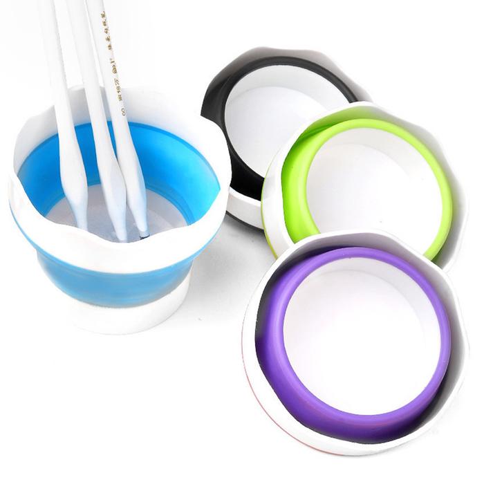 Wadah Air Lipat untuk Cat / Painting Tempat Air Melukis / Water Cup Brush Washer Lipat Portable