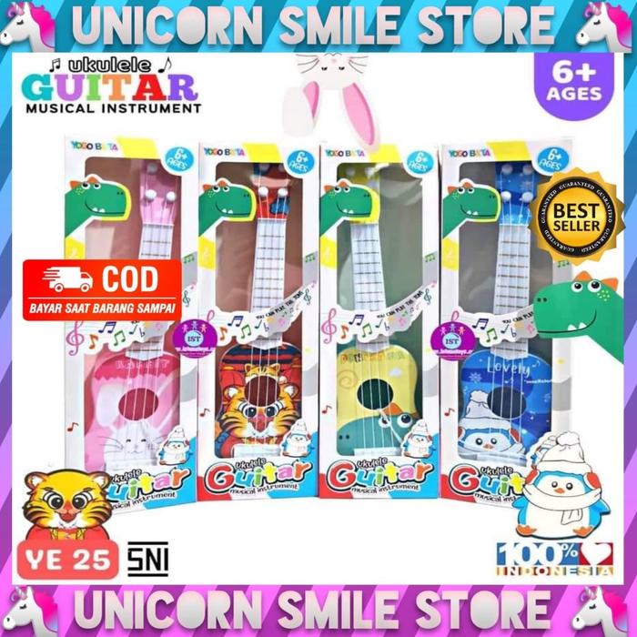 MAINAN ANAK GITAR UKULELE ANAK / MAINAN ANAK GITAR ALAT MUSIK KARAKTER LUCU PROMO TERMURAH COD