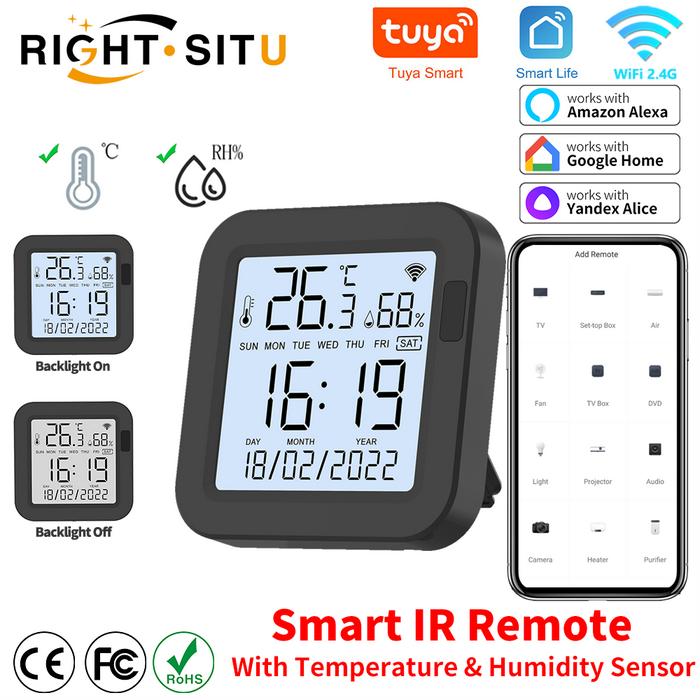 Tuya WiFi Universal IR Remote With Temperature Humidity Sensor for