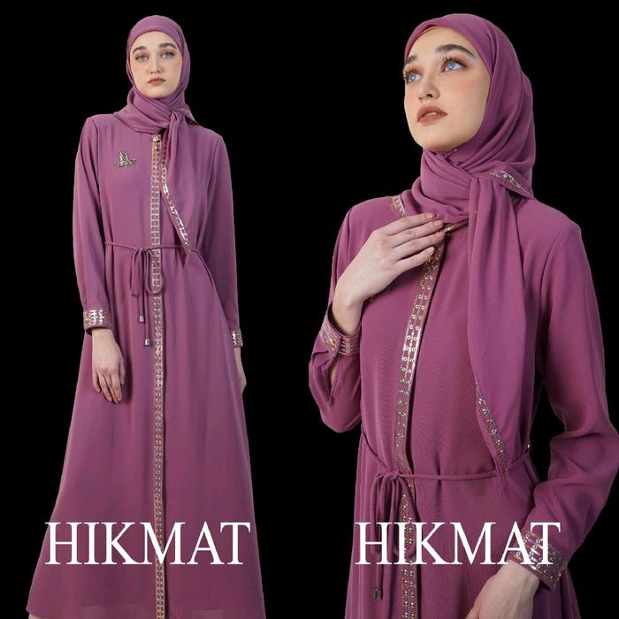 Neniku Abaya Hikmat Fashion Bestseller C6630  Purple