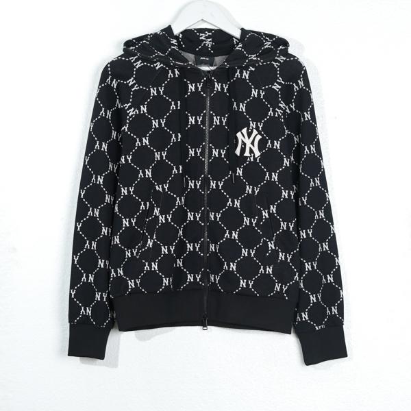 Hoodie MLB NY MONOGRAM LINE WHITE BLACK ZIP HOODIE 100% ORIGINAL