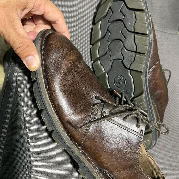 Timberland Sepatu Kulit L42 Vietnam Model Klasik dengan Desain Tali Kaki dan Sol Tebal