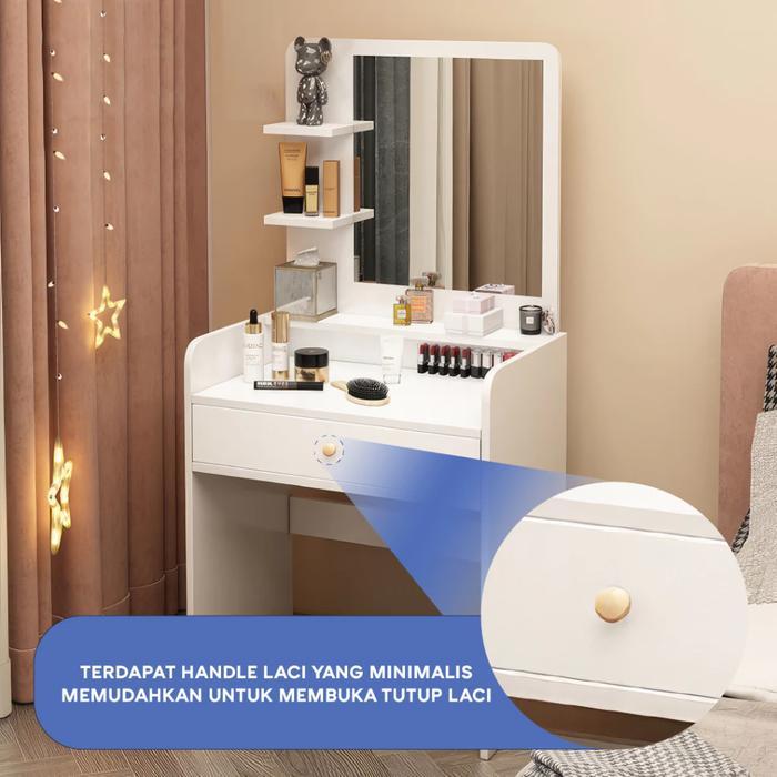SZT-12 Meja Rias Cermin Minimalis Meja Rias Serbaguna Lemari Rak Kosmetik Laci Bahan Kayu Meja Rias