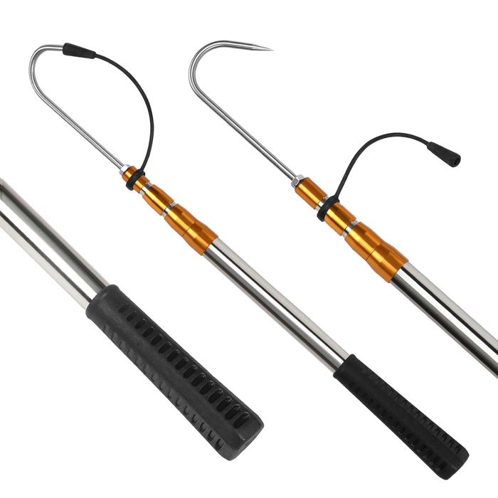 SANLIKE Telescopic Fish Gaff Pole with Stainless Sea Fishing Spear