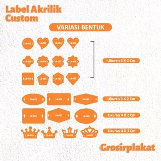 Label Hijab Akrilik label brand Akrilik label Custom label Toko