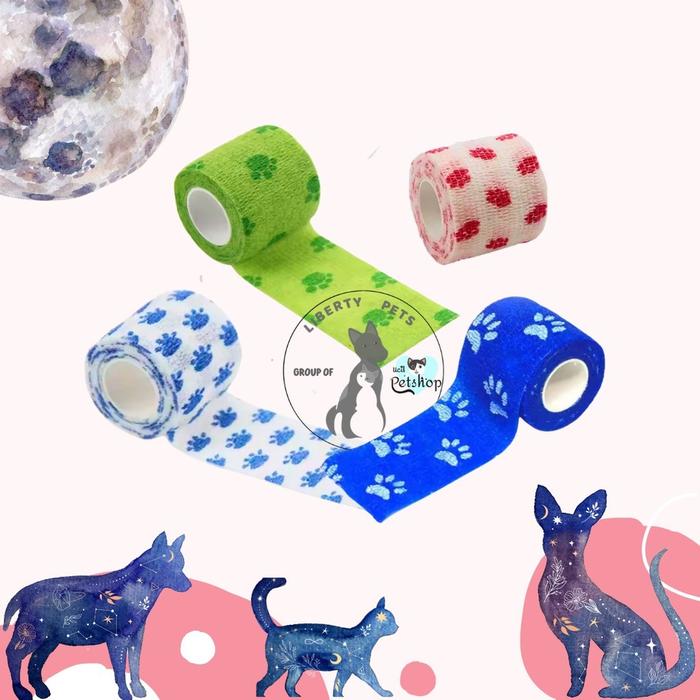 Pet Elastic Bandage Perban Hewan Anti Dirty Elastis Berperekat Untuk Kucing Anjing