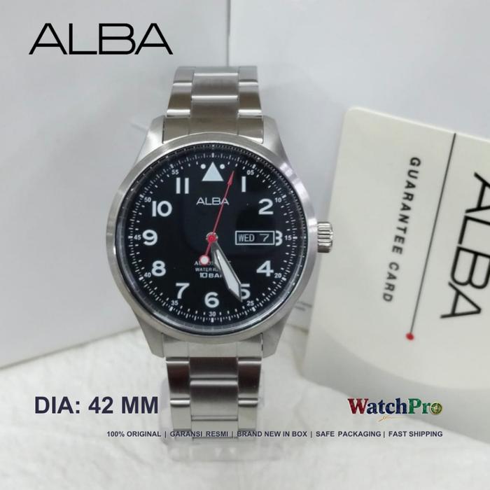 Alba Mechanical AL4205 AL4205X1 Automatic Men Black Dial Stainless Steel Strap