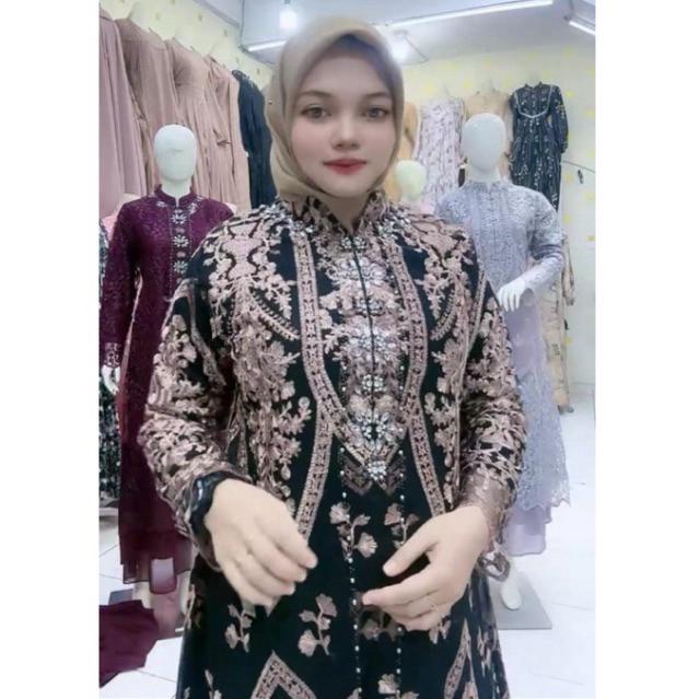 PROMO TERBATAS zirafashion97 - Gamis Maudy muslim Full Brukat New Motif Two in one