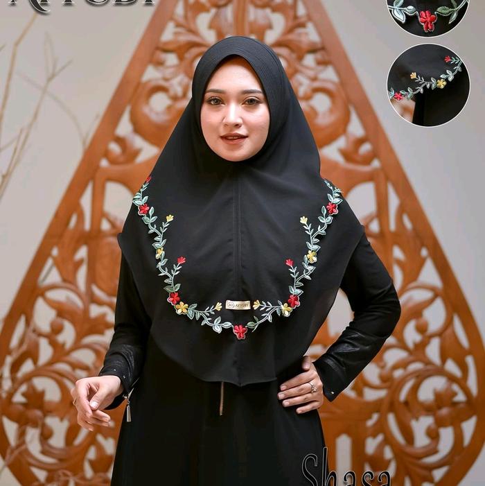 Hijab Mini Khimar Bordil Ayyubi Bahan Ceruty Babydol Premium 2layerD - Instan, Muslim Cantik Kerudun