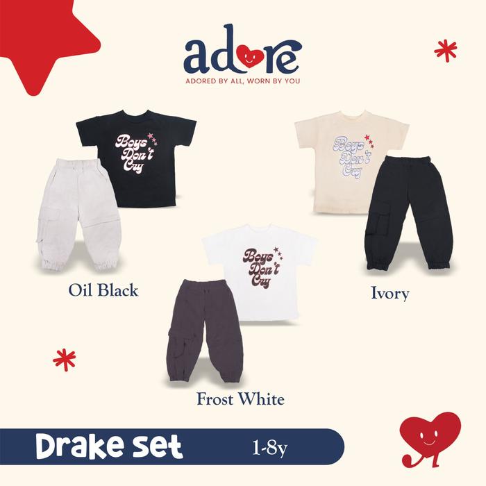 ADOREKIDS DRAKE JOGGER SET -Setelan Pakaian Anak Laki-Laki Kaos & Celana Panjang