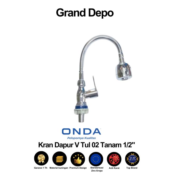 Onda Kran Dapur V Tul 02 Tanam 1/2" / Kran Dapur Onda / Kran Air Onda