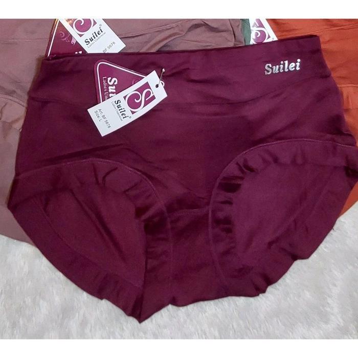 3pcs suilei - celana dalam wanita suilei bahan soft cotton cutting middi / CD wanita dewasa suilei