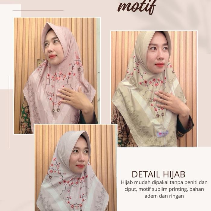 EL-Berry's Hijab Instant Motif Sublim i Instan Motif Ped Jilbab Instan EL Berrys Bahan PREMIUM - Chu