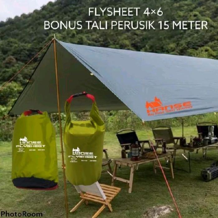 flysheet 4x6 m bahan full nilon #flysheet tenda outdoor