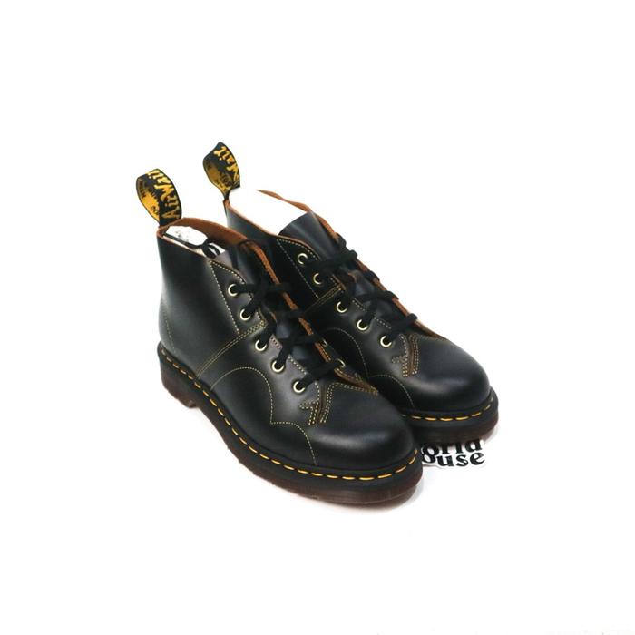 Dr Martens CHURCH Black Vintage Smooth monkey boots docmart Pria Shoes Boots