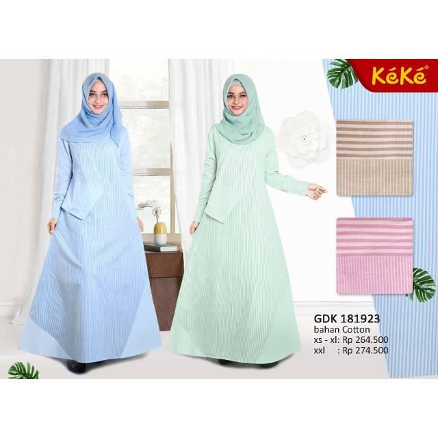 Qonitah Project Gamis Dewasa GDK 181923 Baju Dress Muslimah Keke Busana Muslim