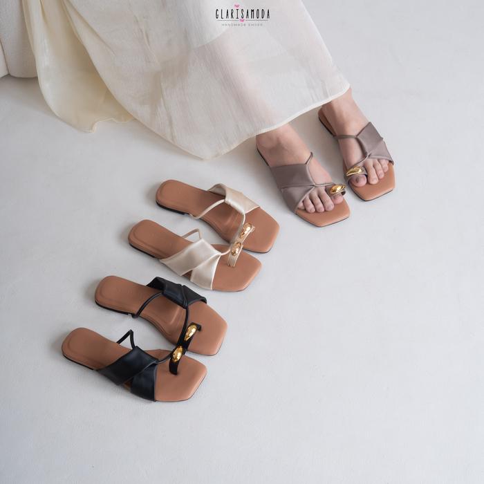 GLARISAMODA Elorae Sandal Teplek Wanita Sendal Cewek Casual Kekinian