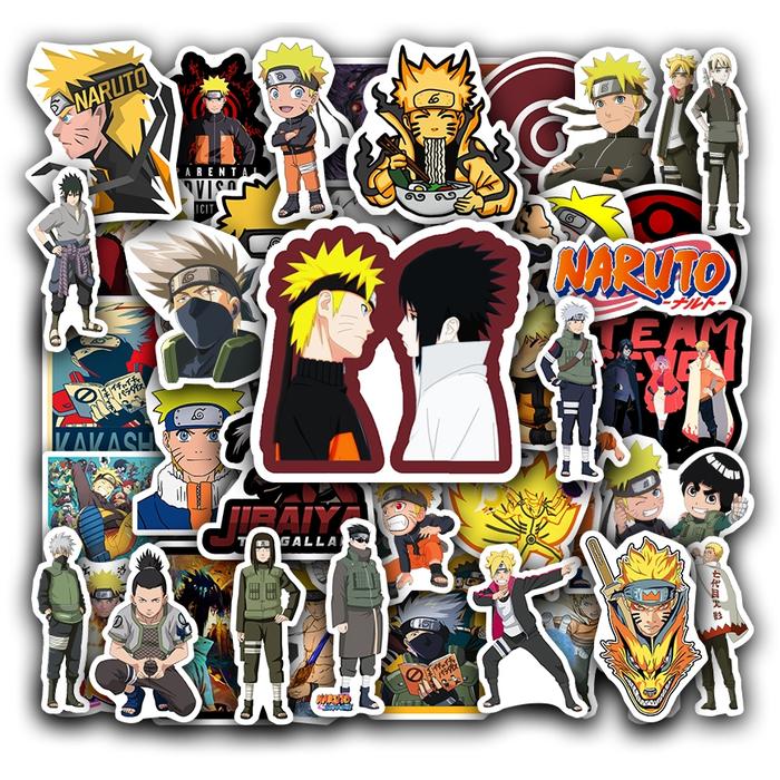 [50PCS] Stiker Jepang Anime Naruto Sasuke Stiker kartun Decal Kartu Album Custom Vinyl Anti Air- Sti