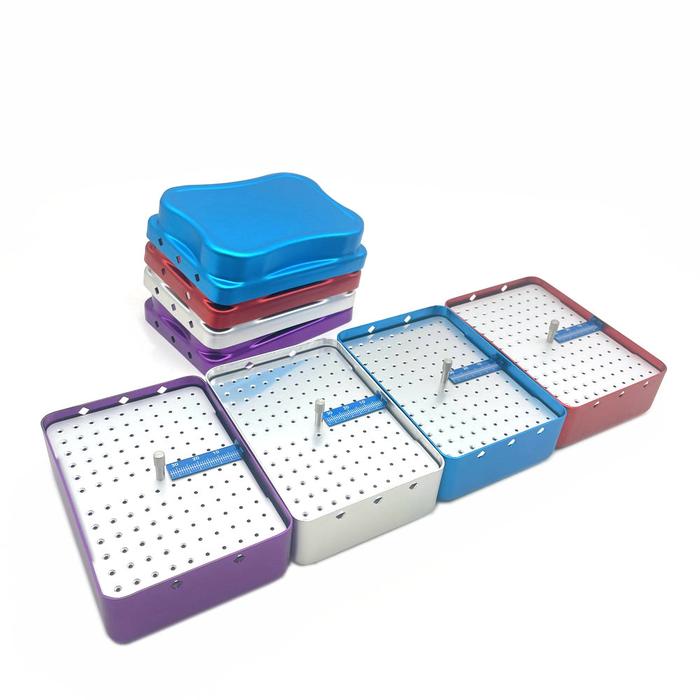 120 Holes Dental Endo File Bur Holder Block Autoclave Sterilizer Case