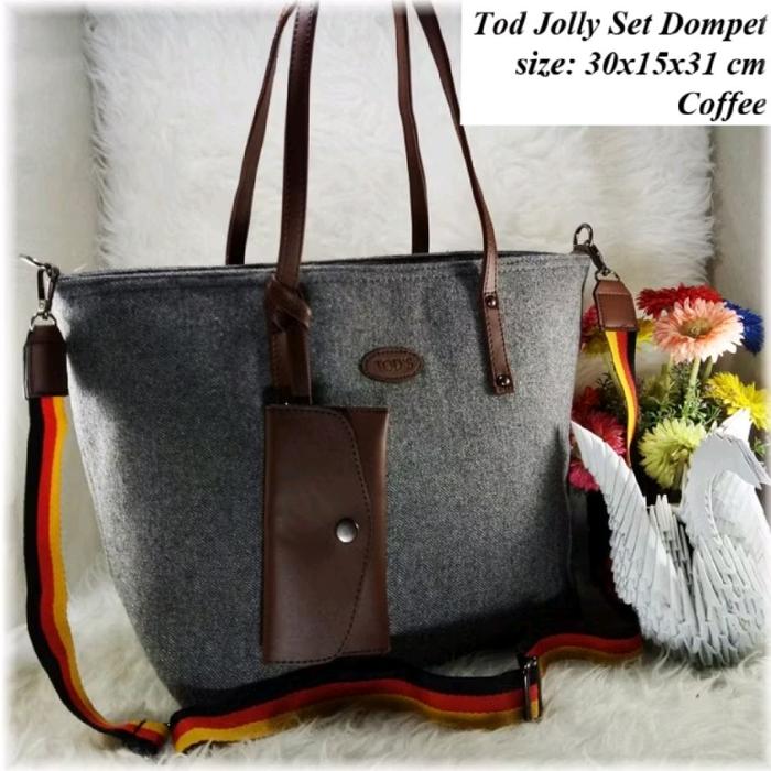 Tod Jolly Kanvas Set Dompet (warna random) Wanita Totebag
