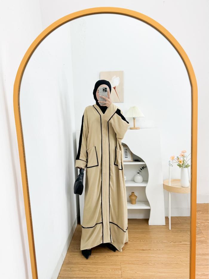 Gamis Kaftan Syura Arabian Look Crinkle Airflow | Abaya Kaftan Modern - By Aviza