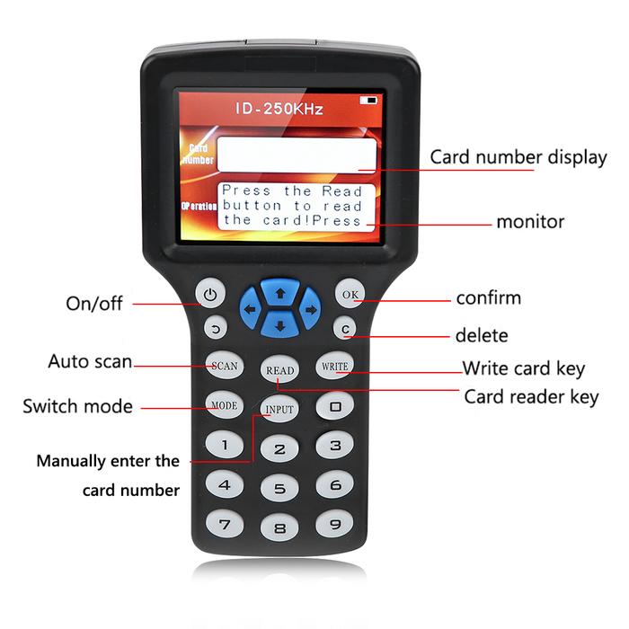 New English Replicator 10 Frequency RFID Duplicator 13.56Mhz NFC