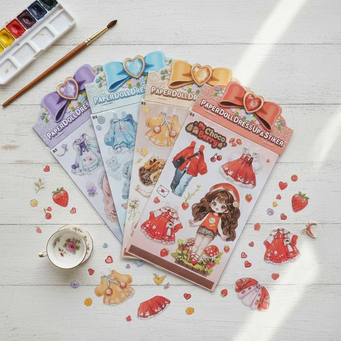 Stiker Boneka Kertas Paper Doll – Dress Up Fashion Lucu Anak Perempuan Baju Mainan