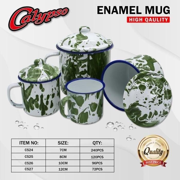 Mug Jadul Besar Motif Blirik Dan Blurik Hijau