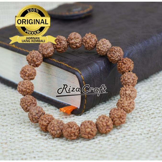 Gelang Natural Biji Buah Jenitri Genitri Rudraksha Kebumen ASLI untuk Pria Wanita