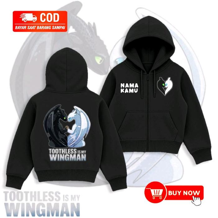 Jaket Zipper Anak Tootheless Is My Wingman Hight Fury Fashion Anak Usia 4-12 Tahun Jaket Resleting F