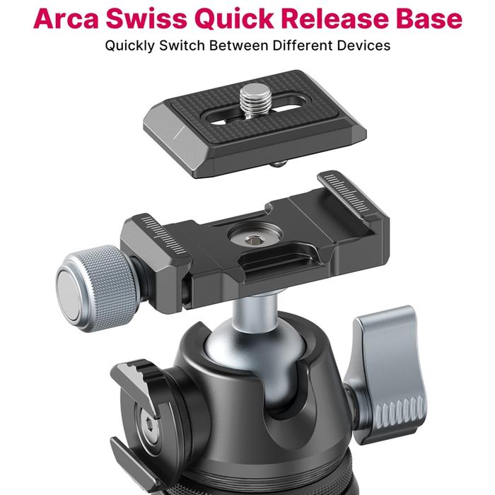 Ulanzi MT-47 Tripod Mini Arca Swiss Pelat Rilis Cepat Ponsel Pintar