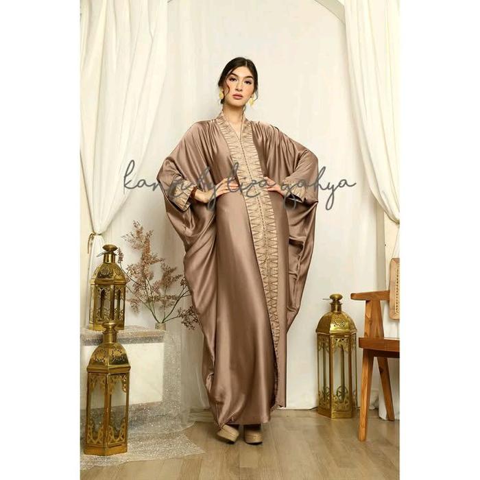 Kaftan Coklat - Kaftan Premium - Kaftan Polos - Kaftan Etnik - Kaftan Jumbo - Abaya Coklat - Dress