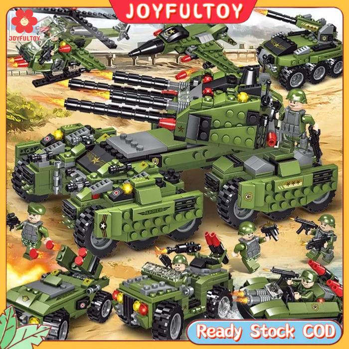 【MURAH COD】750Pcs/1000Pcs Tentara Tank Mainan perakitan Brick Anak Laki  / Kota Brick Robot Polisi T