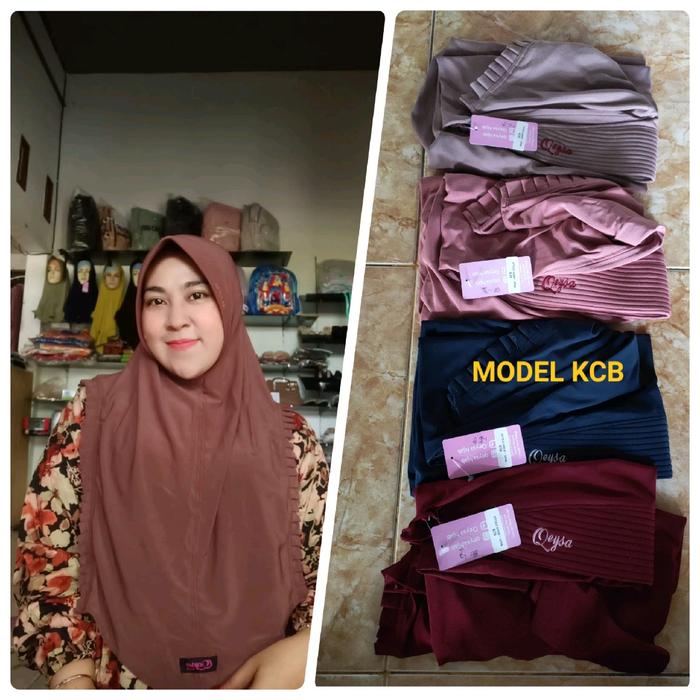 hijab qesya kcb  instant bahan jersey lembut