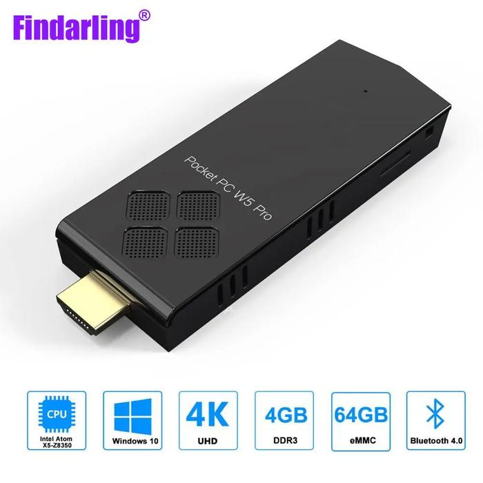 T5B Quad Core  Intel Z8350 Mini Pc Computer Windows 10 Dual Band 2.4G & 5.8G Wifi 4Gb Ram 64Gb Rom W