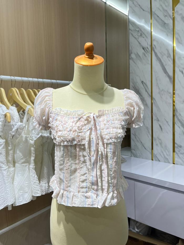 PR14 SOFT PINK RIBBON MILKMAID TOP